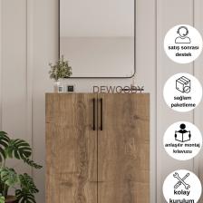 Dewoody Ayakkabılık 4 Bölmeli Kulplu Ayakkabılık Çok Amaçlı Dolap