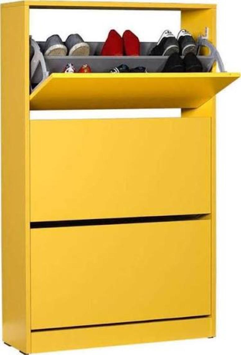 Adore Flat Duo 3 Katlı Geniş Ayakkabılık Dolabı - Sarı