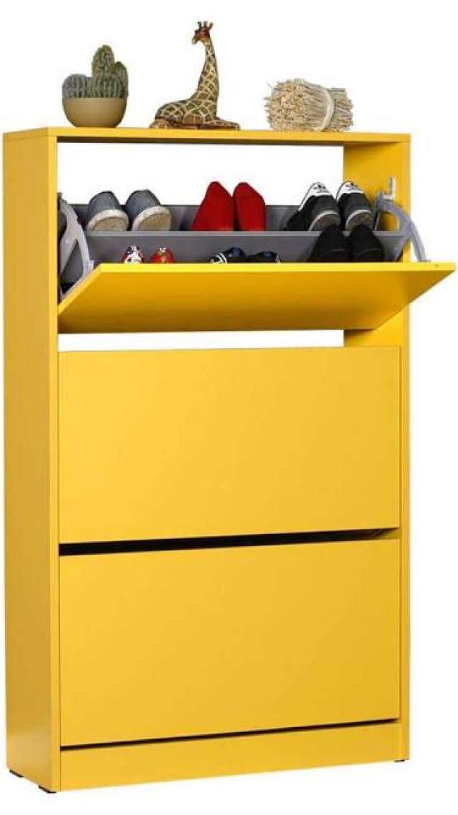 Adore Flat Duo 3 Katlı Geniş Ayakkabılık Dolabı - Sarı