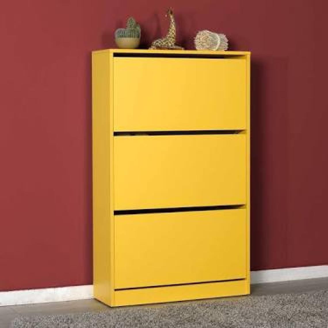 Adore Flat Duo 3 Katlı Geniş Ayakkabılık Dolabı - Sarı