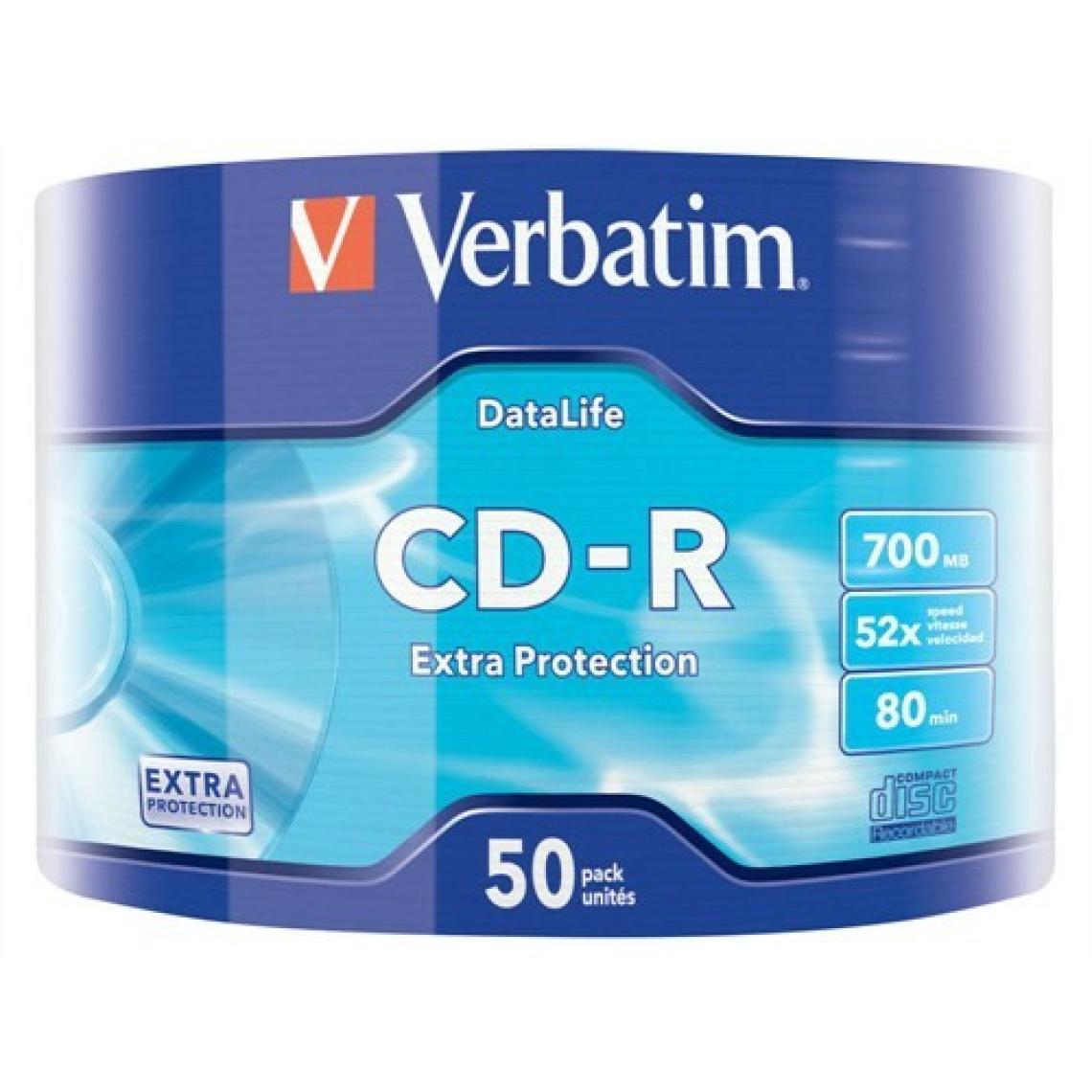 Verbatim CD-R 700MB 80 Dakika 52X Hızında 50'li Spindle 43787