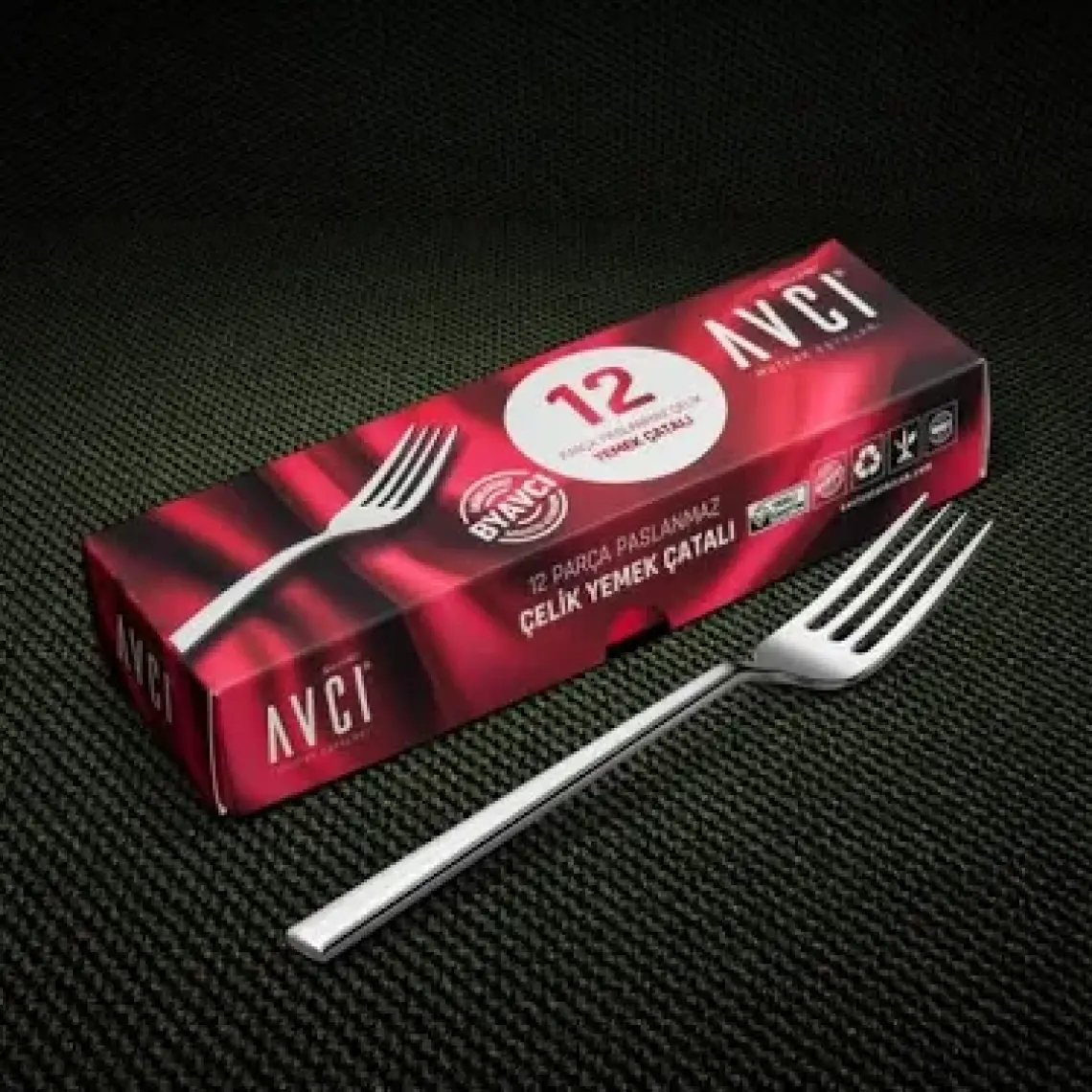 Avcı Klas 6 Adet Yemek Çatalı 18/10 Paslanmaz Çelik 3mm