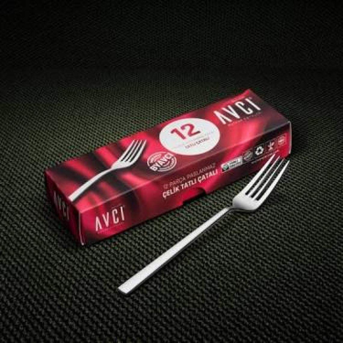 Avcı Klas 6 Adet Tatlı Çatalı 18/10 Paslanmaz Çelik 2,5mm