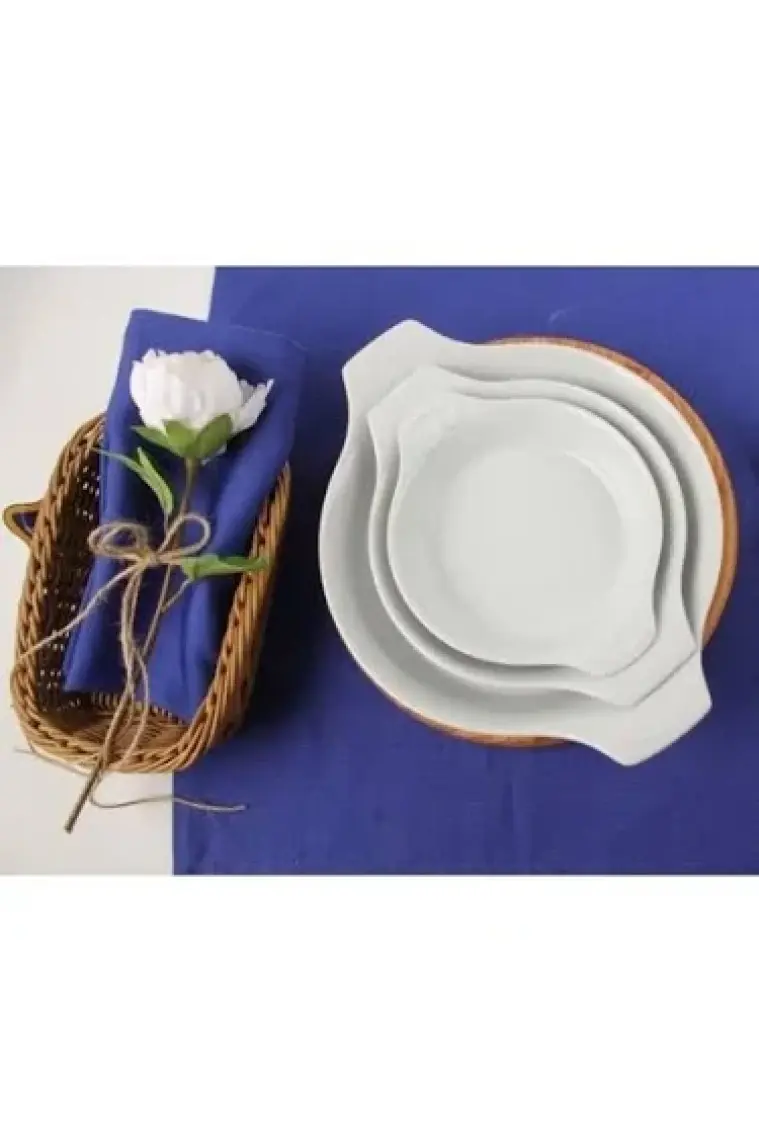 Porland Porselen Beyaz Sahan Set 21cm - 17cm - 14cm