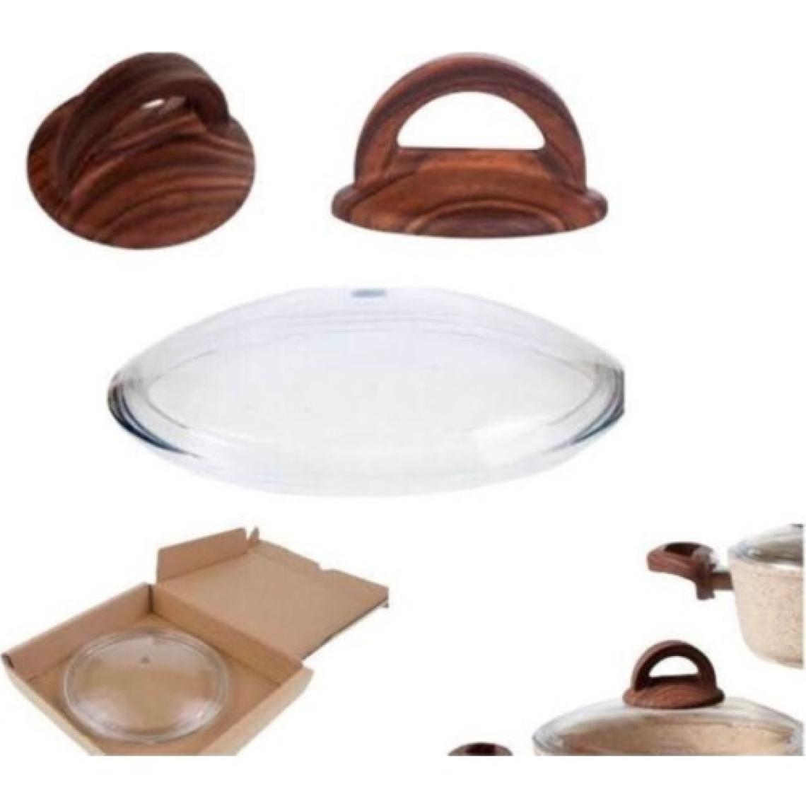 Casa Milano Orijinal Ahşap Kulp ve 26 cm  Cam Kapak