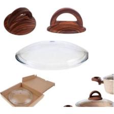 Casa Milano Orijinal Ahşap Kulp ve 26 cm  Cam Kapak