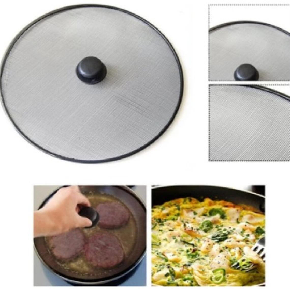 Pratik Mağazam  Yağ Sıçratmayan Tava Tencere Kapağı Metal Siyah Telli Sıçratmaz 33 Cm.