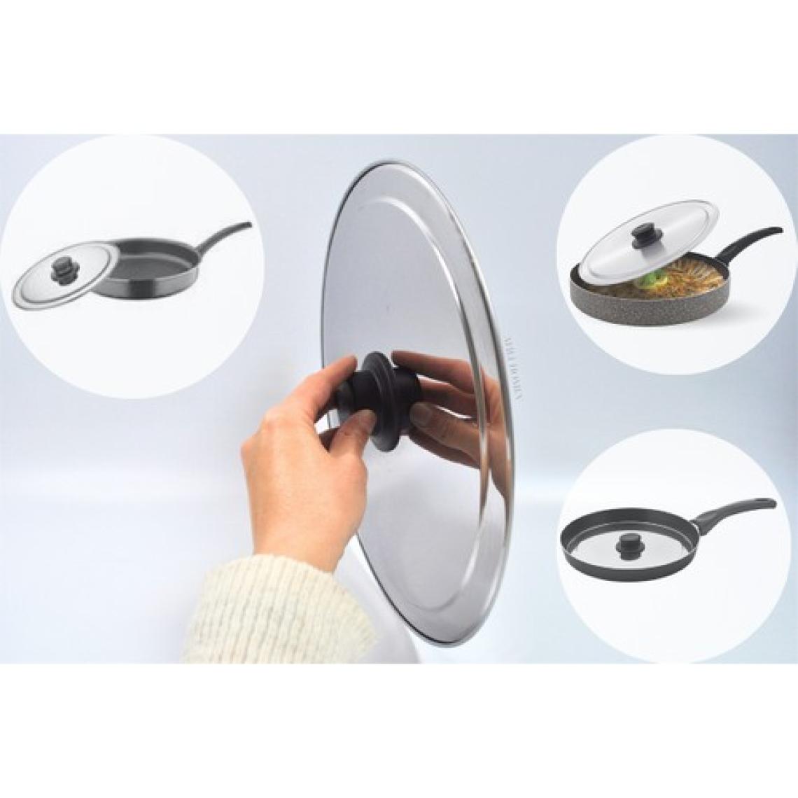 Afili Home 30 cm Paslanmaz Çelik Tava Kapağı, Metal Balık Tava Kapağı,30 cm Tavalara Uygun Kapak, Yağ Sıçratmaz Tava Tencere Kapağı