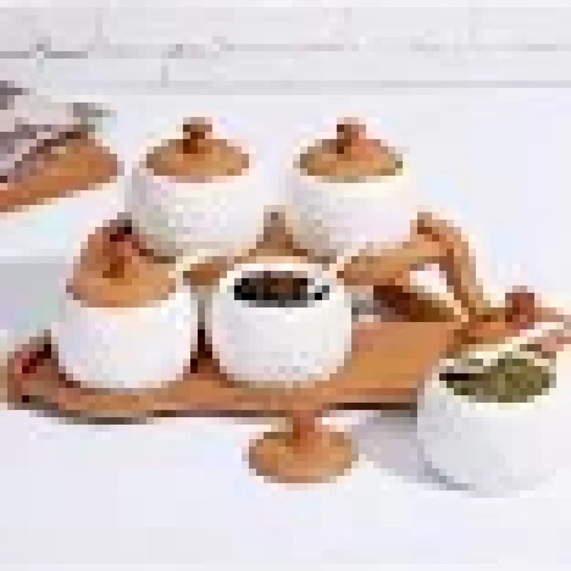 Kosova Kos Pr-By354 Bambulu Porselen Baharatlık 5'Li