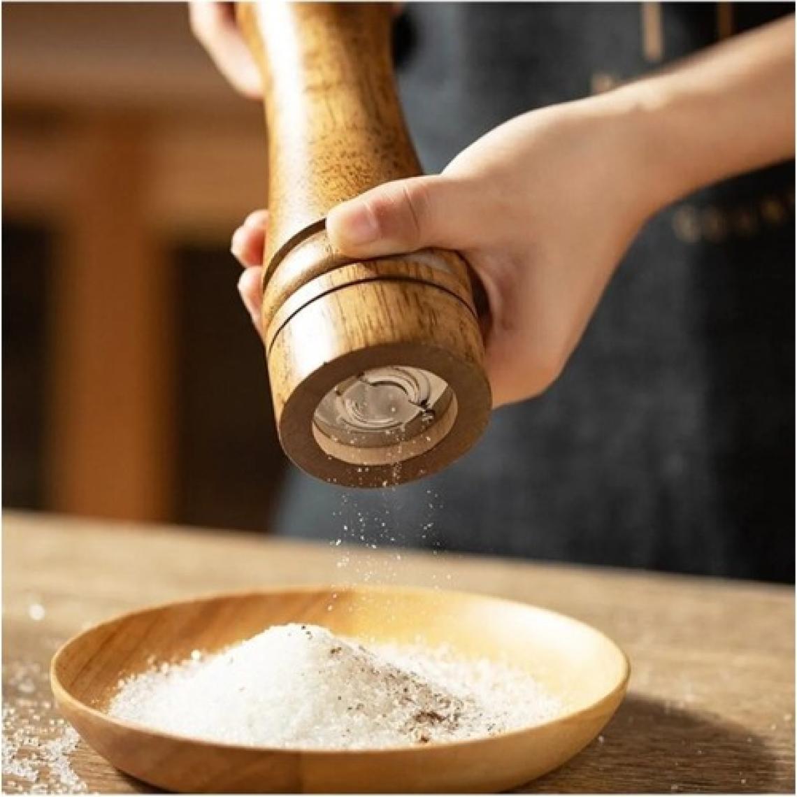 Bosile 2'li Set Masterchef Tuz Karabiber Değirmeni Baharat Öğütücü Ceviz Ahşapı 21 cm