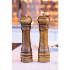 Bosile 2'li Set Masterchef Tuz Karabiber Değirmeni Baharat Öğütücü Ceviz Ahşapı 21 cm
