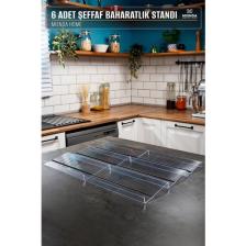 Mienda Home 6 Parça Pleksi-Şeffaf Baharatlık Standı Çekmece Içi Düzenleyici Organizer-Mhydkplx6