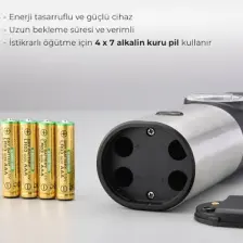Neutron Pilli LED Işıklı Tuz Karabiber Değirmeni Otomatik Baharat Öğütücü 2li Paket