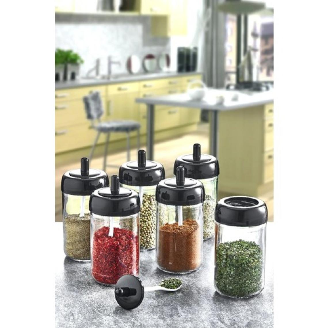 Arsimo Kendinden Kaşıklı Cam Kavanoz Baharatlık Seti 12 Adet | Baharatlık Kaşıklı Set 300 ml