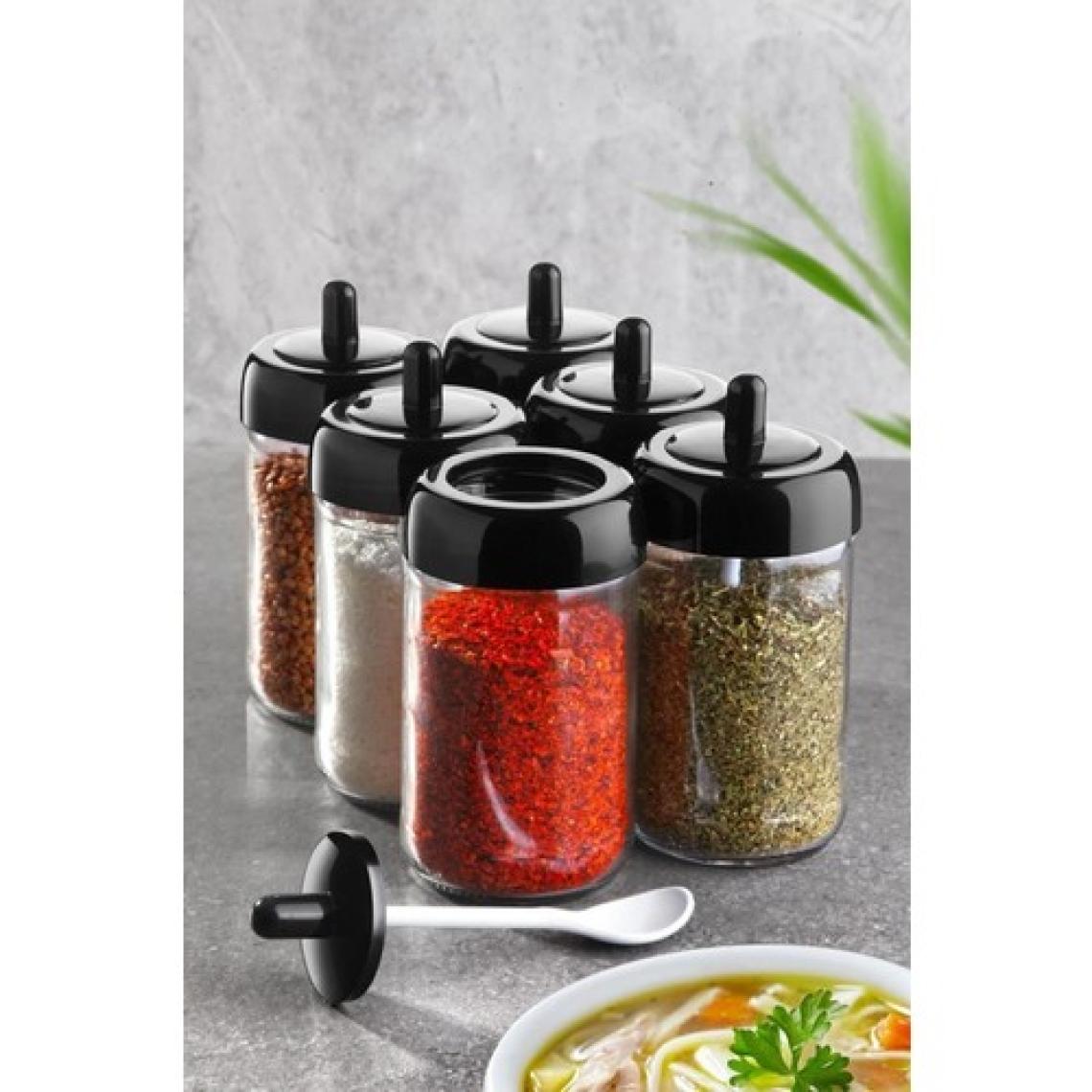 Arsimo Kendinden Kaşıklı Cam Kavanoz Baharatlık Seti 12 Adet | Baharatlık Kaşıklı Set 300 ml