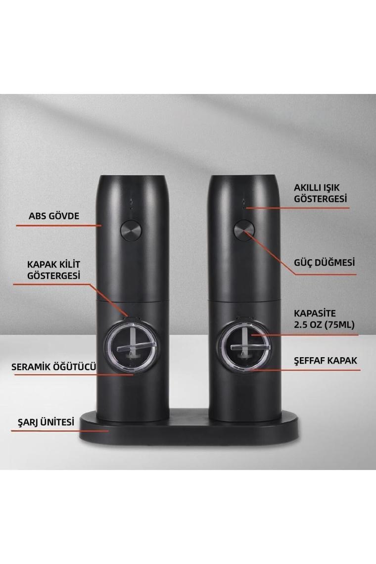 Mioji Mio Sg2 Yeni Nesil 600MAH Şarj Üniteli Işıklı Tuz Karabiber Değirmeni
