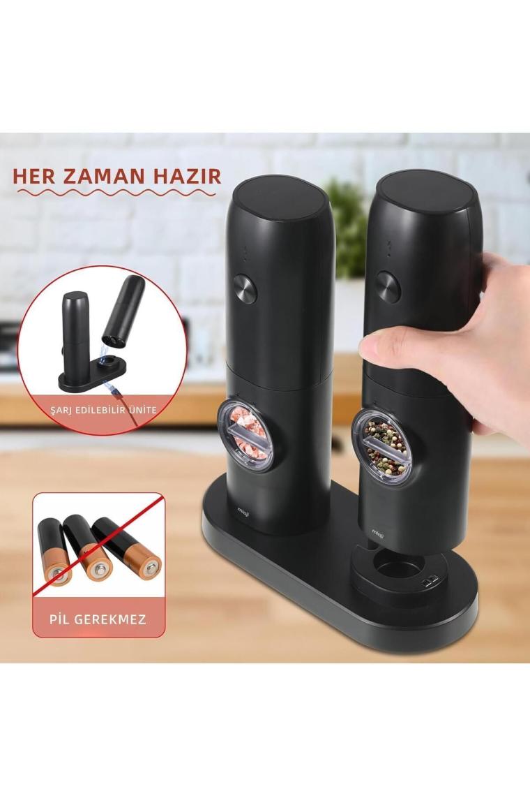 Mioji Mio Sg2 Yeni Nesil 600MAH Şarj Üniteli Işıklı Tuz Karabiber Değirmeni