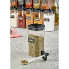 Arbu Home 12'li Kapağı Kendinden Kaşıklı ve Etiketli Mika Baharatlık Seti 300 ml Akrilik Baharat Takımı