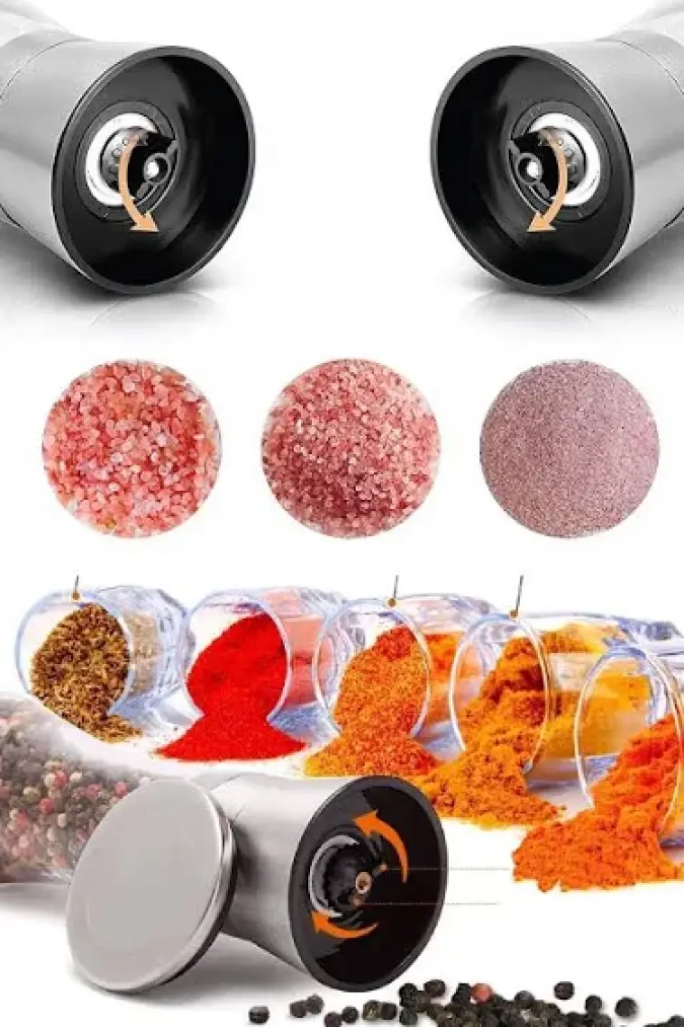 Tilbe Home Karabiber Tuzluk Değirmeni 2 Adet Seramik Bıçaklı Öğütücü Büyük Boy Set