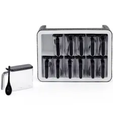 Porsima Premium Xl Kendinden Yapışkanlı Kaşıklı Kapaklı Baharatlık Takımı Siyah Beyaz 12' li