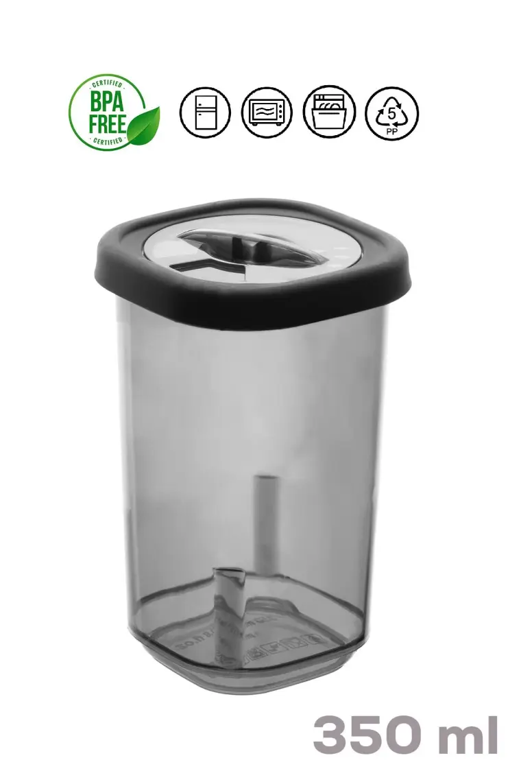 Porsima 1059 12'li Etiketli Kilitli Kapaklı Baharatlık Seti-Baharatlık Saklama Kabı Baharatlık - 350 cc Füme