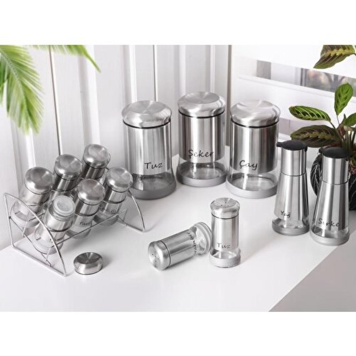 Gönül Baharat Seti 13'ü Cam Inox G3145