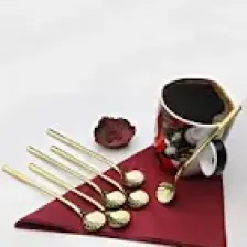 ÖzSa Home 6 Adet Lüx Gold Çay Kaşığı Kahve Nescafe Sunum Kaşık Seti Kutulu 12CM 18/10 Paslanmaz Çelik