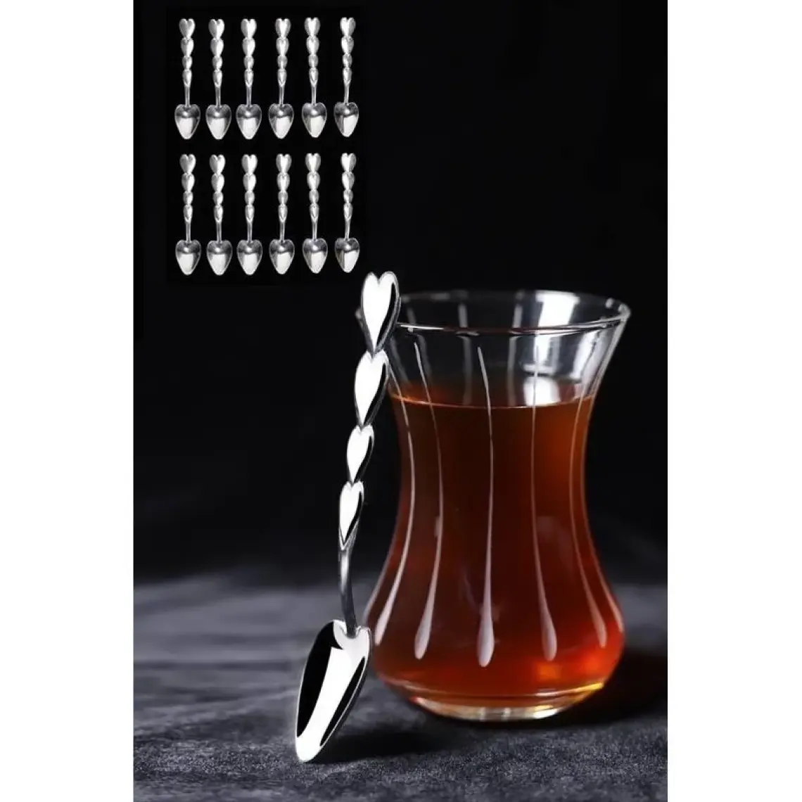 Doğuş Mutfak Elite Çay Kaşığı Kalpli 2'li 6 Adet