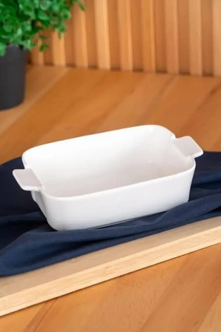 Bianco Perla Porselen Dikdörtgen Mini Fırın Kabı - 18.6 cm