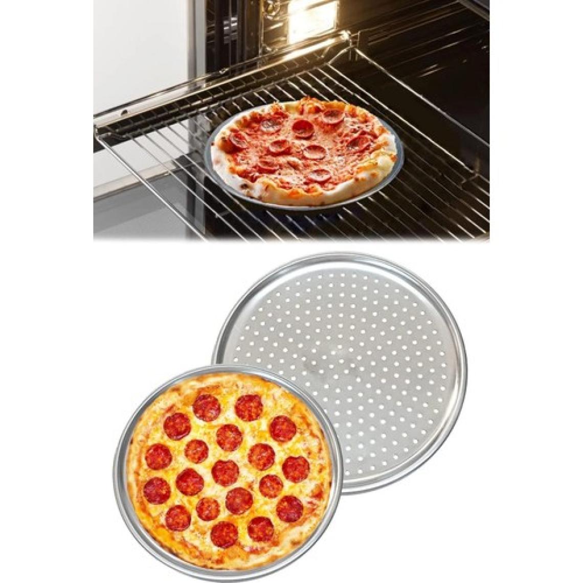 Evefix Paslanmaz Çelik Pizza Tepsisi,delikli Lahmacun ve Pizza Tavası,fırın Tepisisi (36 Cm)