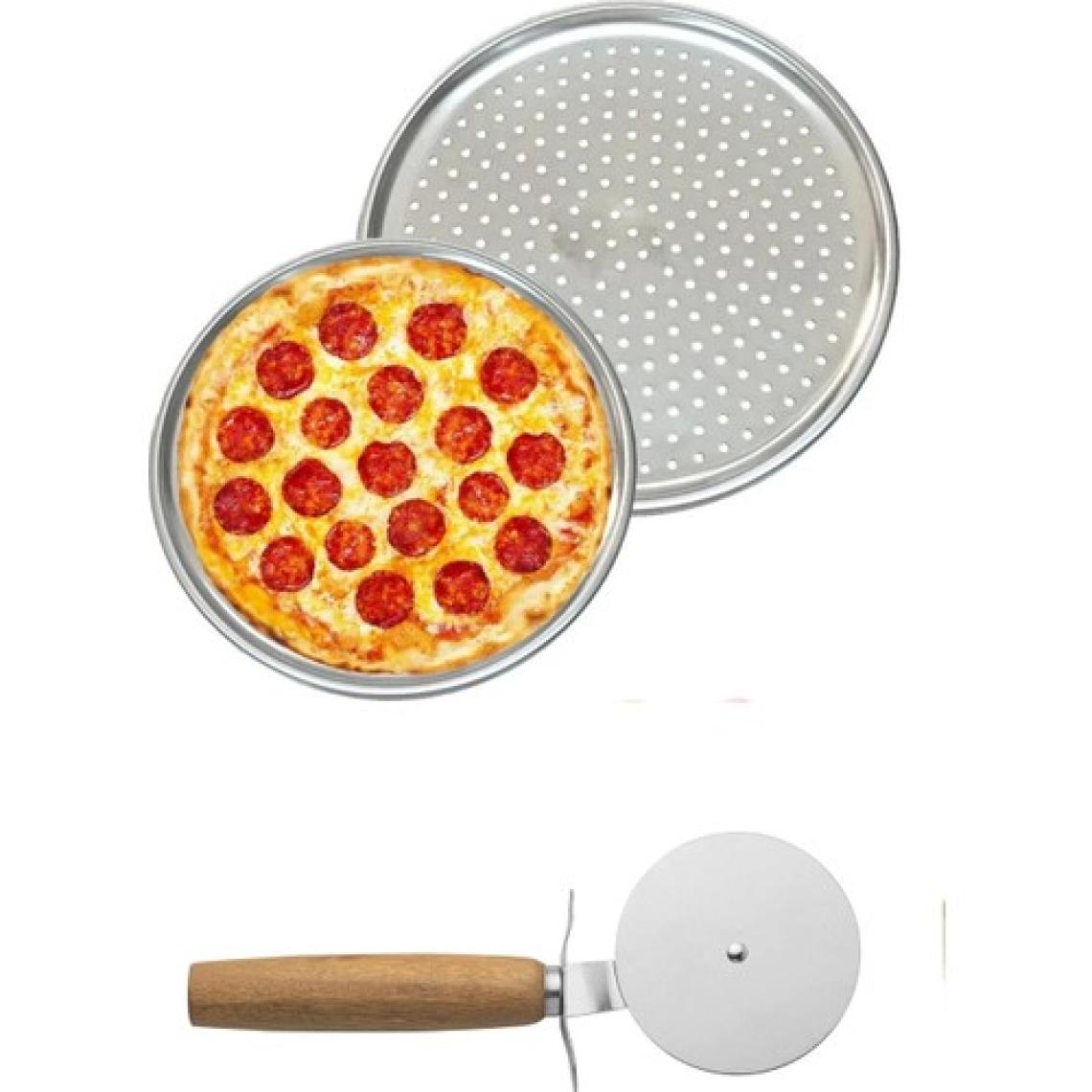 Tamu Pizza Tepsisi ve Pizza Ruleti Lahmacun Tepsisi 36 cm Delikli Tepsi