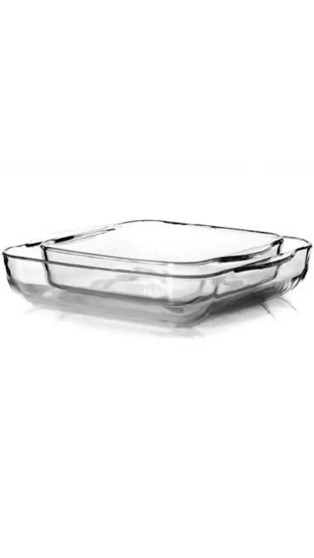 Paşabahçe Borcam Kare Tepsi Set 2'li 159028