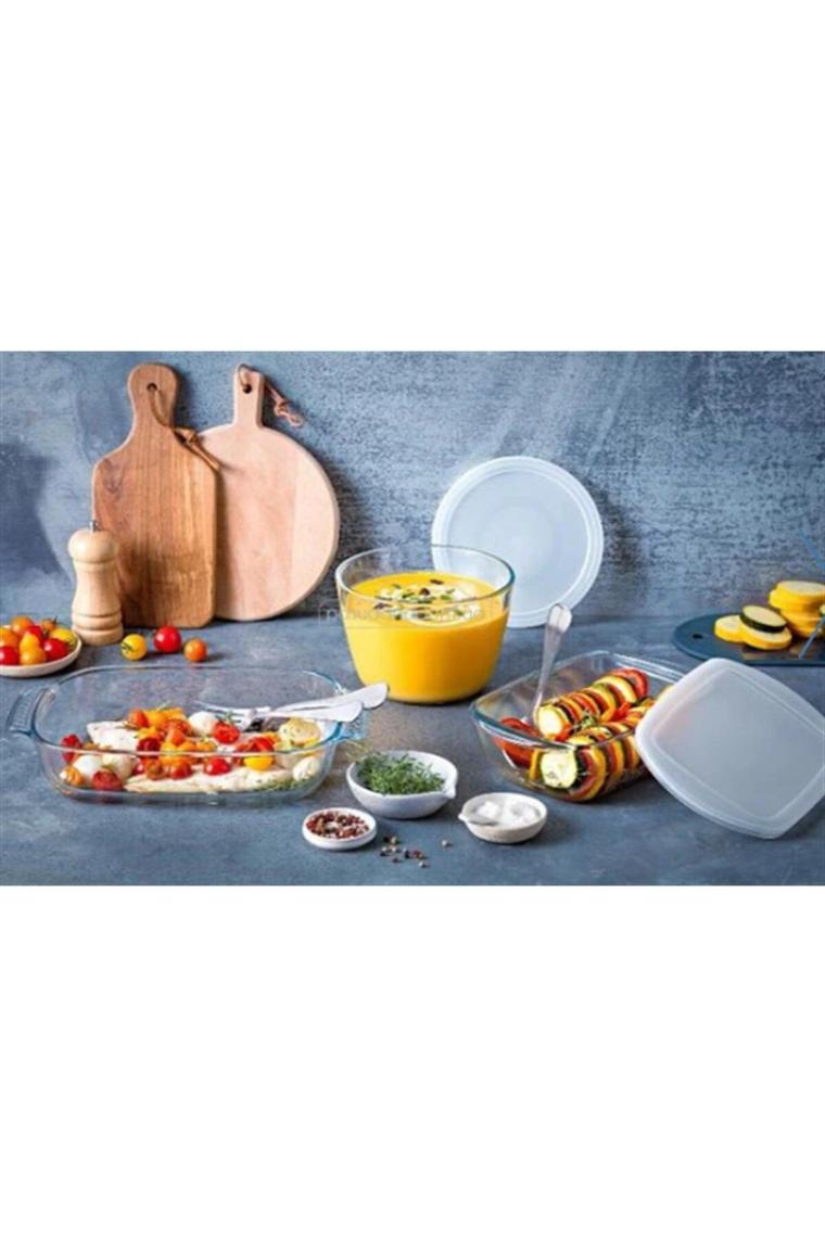 Pyrex kare Fırın Kabı+Kapak 20X20CM 1,6l