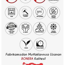 Bonera Pro Plus Granit Fırın Tepsisi Cam Kapaklı -36 cm
