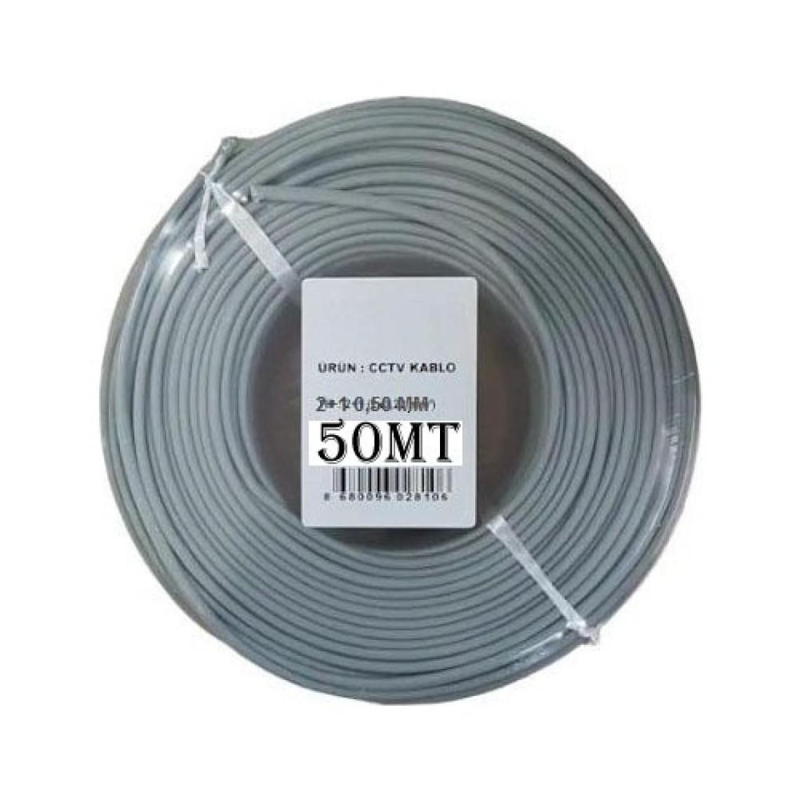 Bises 50 Metre Kaliteli 2+1 0,50 mm Cctv Güvenlik Kamera Kablosu