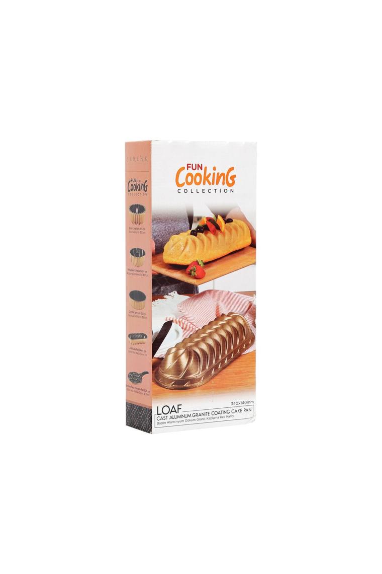 Fun Cooking Baton Kek Kalıbı - 34x14 Cm Alüminyum Döküm, Yanmaz Yapışmaz Granit Kaplama