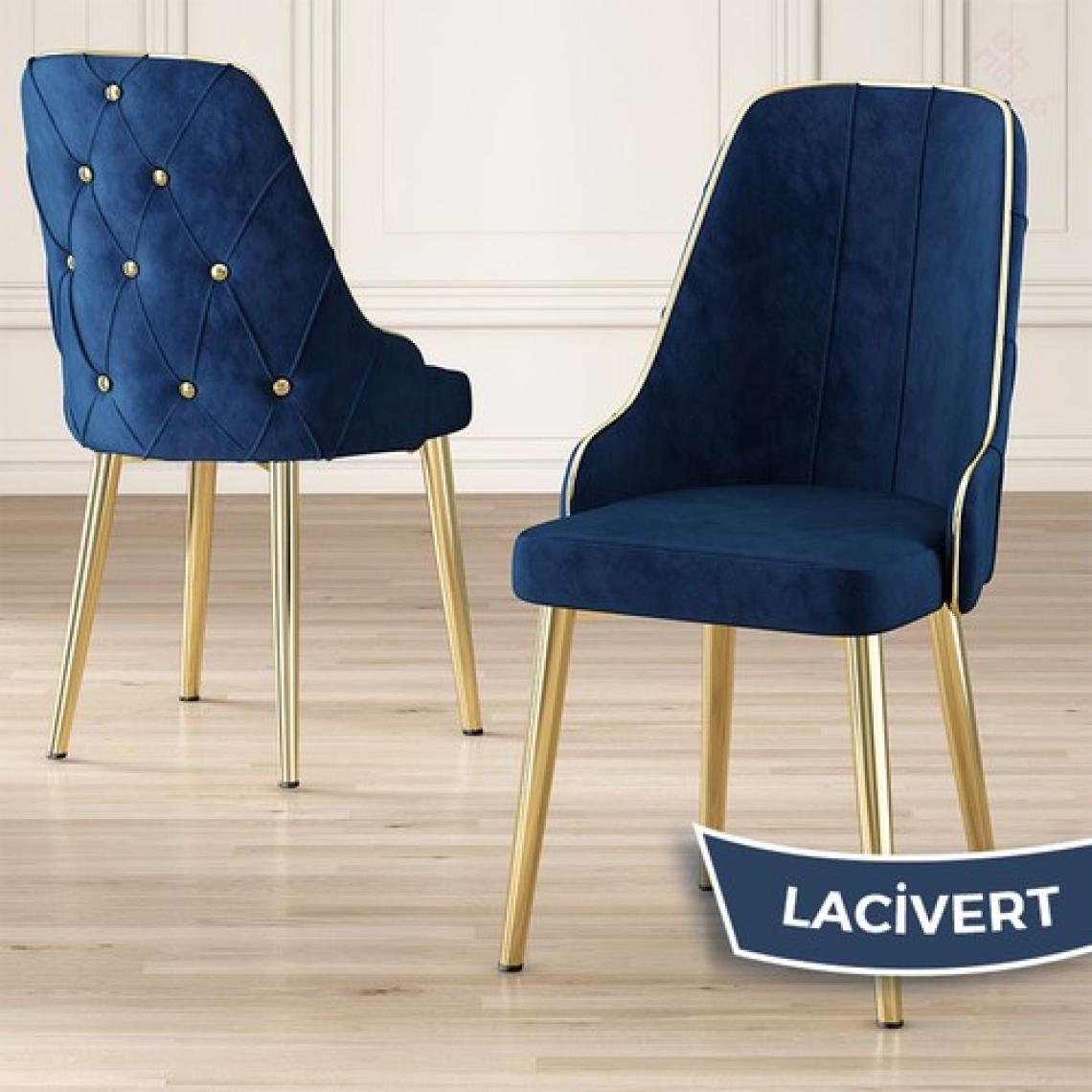 Canisa Concept Tia Serisi, Siyah Mermer Desen 80X132 Açılabilir Mdf Yemek Odası Takımı 6 Sandalye Gold Detay
