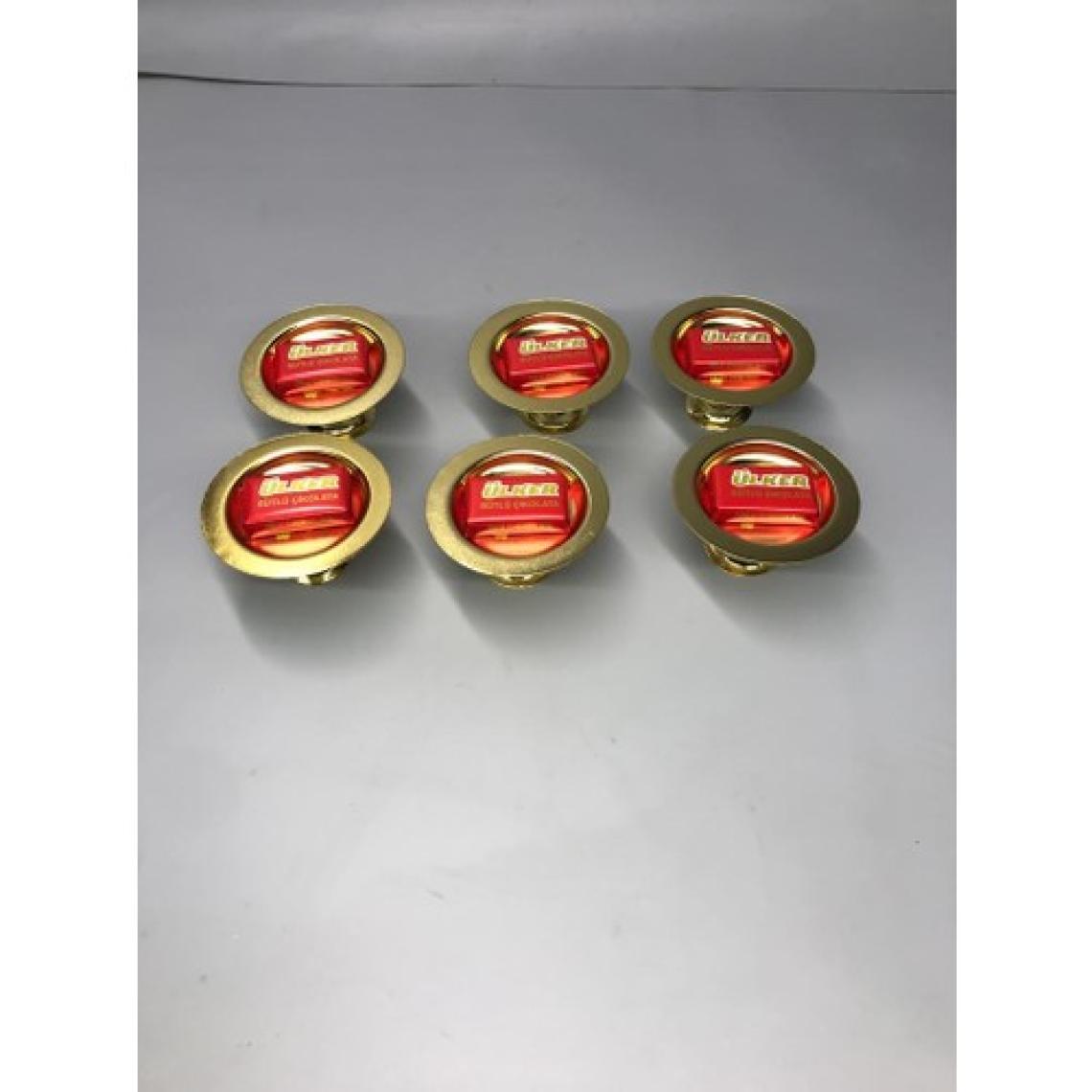 Aslı Hediyelik Gold Kahve Yanı Lokumluk Şekerlik 6'lı