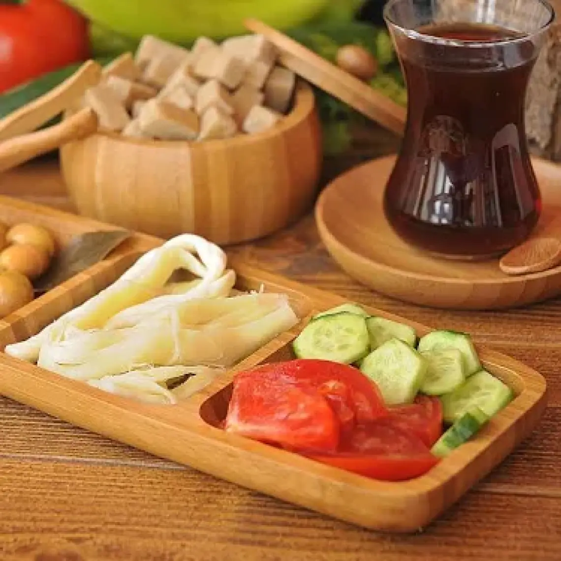 Bambum Ganberi 3'lü Bambu Sosluk Seti – Şık ve Dayanıklı Sunum Kapları, Mutfak ve Sofra Kullanımı İçin