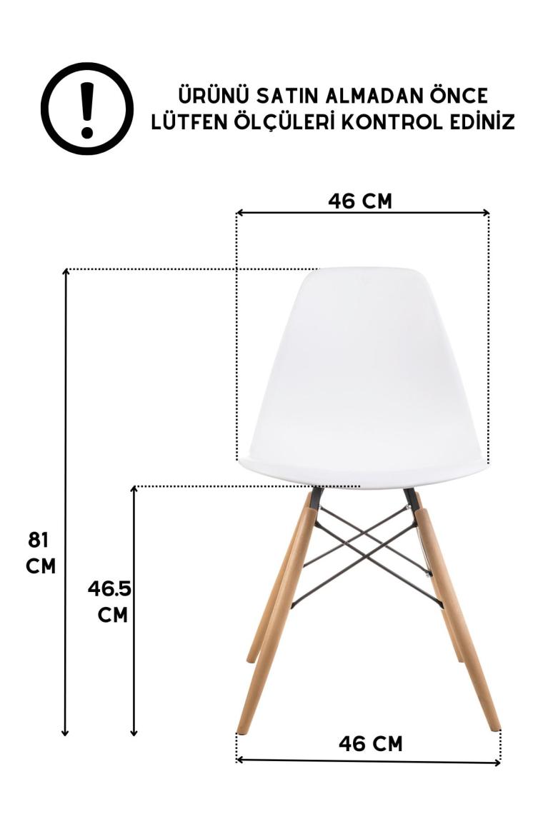 Dorcia Home Beyaz Eames Sandalye  4 Adet  Cafe Balkon Mutfak Sandalyesi