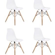 Dorcia Home Beyaz Eames Sandalye  4 Adet  Cafe Balkon Mutfak Sandalyesi