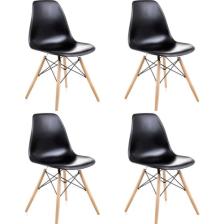 Dorcia Home Siyah Eames Sandalye  4 Adet  Cafe Balkon Mutfak Sandalyesi
