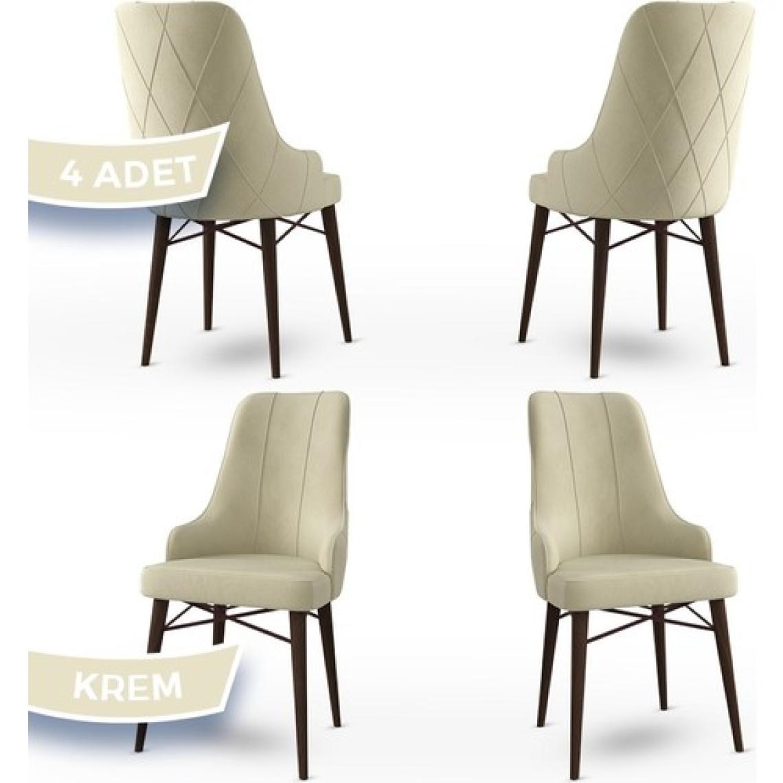 Canisa Concept Neta Serisi   Babyface Kumaş Yemek Odası Sandalyesi Ceviz Gürgen Ayak 4 Adet Sandalye