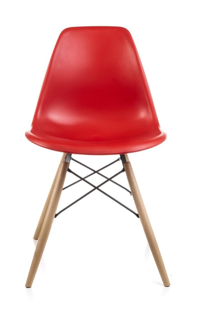 Dorcia Home Kırmızı Eames Sandalye  2 Adet  Cafe Balkon Mutfak Sandalyesi