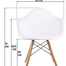 Dorcia Home Kolçaklı Beyaz Eames Sandalye  2 Adet  Cafe Balkon Mutfak Sandalyesi
