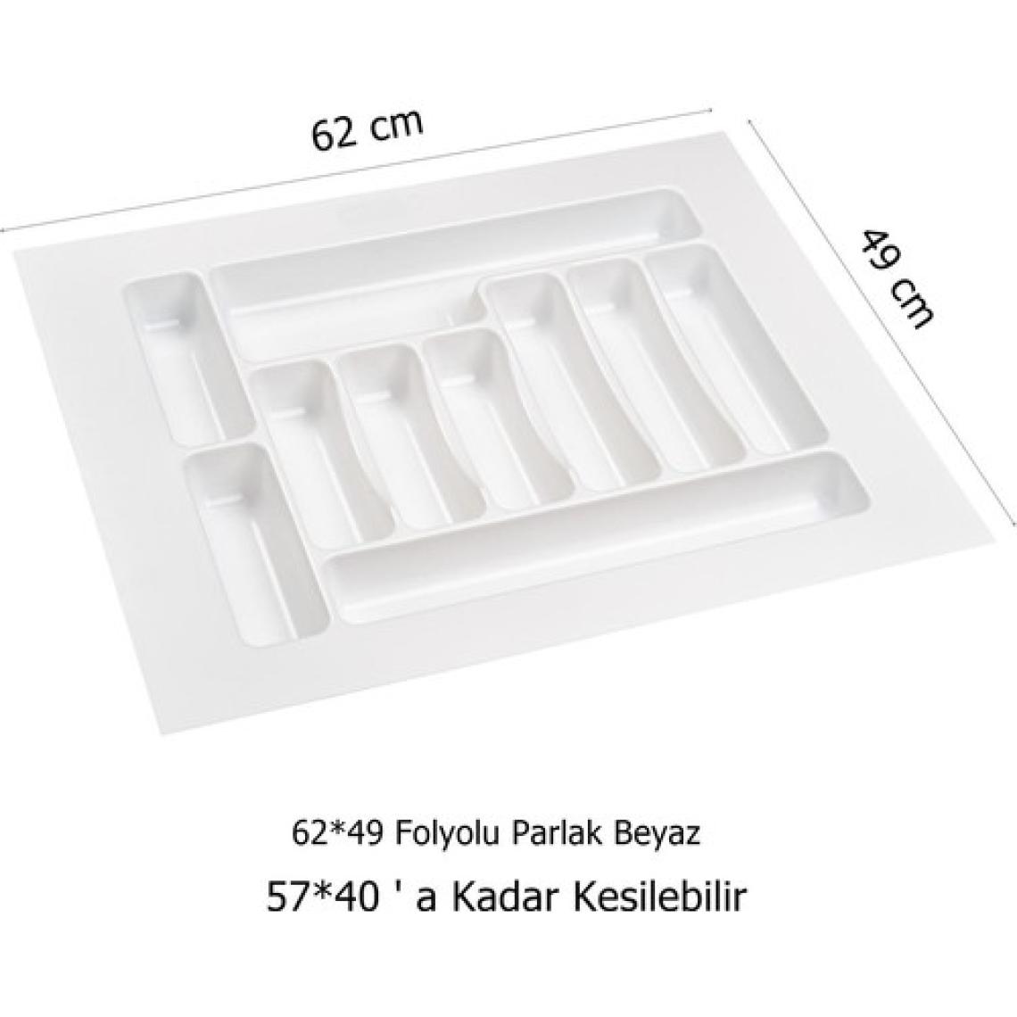 Eym Çekmece İçi Kaşıklık Mutfak Çekmece Düzenleyici 62 x 49 cm Beyaz