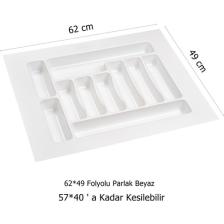 Eym Çekmece İçi Kaşıklık Mutfak Çekmece Düzenleyici 62 x 49 cm Beyaz