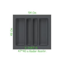 Starax Starax S-2687-g Çekmece İçi Plastik Kepçelik Gri En:54-47 D:49-40 Arası Kesilir 4 Göz