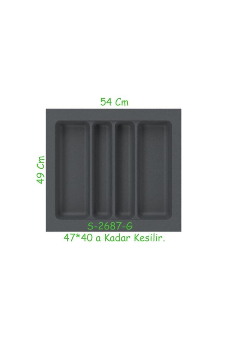 Starax Starax S-2687-g Çekmece İçi Plastik Kepçelik Gri En:54-47 D:49-40 Arası Kesilir 4 Göz