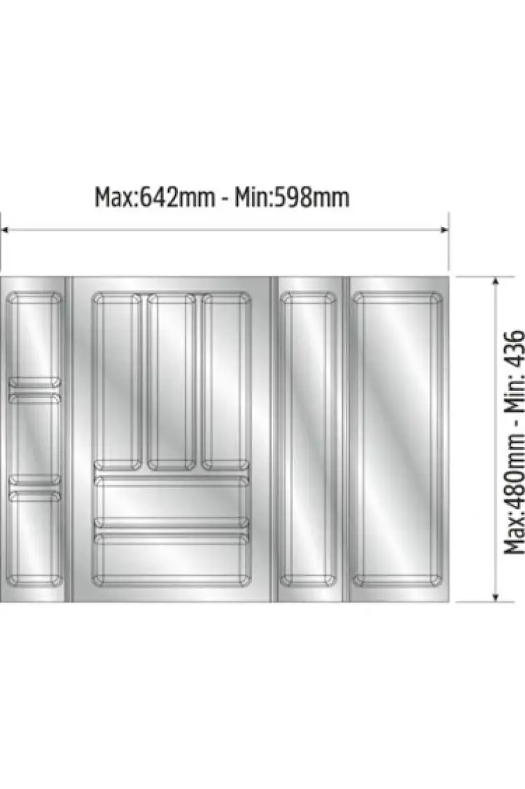 Mutfak Çekmece Içi Kaşıklık Düzenleyici 64 Cm X 48 Cm (yanlar Ve Boydan 4,5 Cm Kesilebilir)